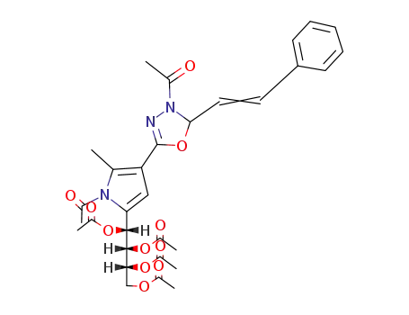 1,3,4-Oxadiazole,
3-acetyl-5-[1-acetyl-2-methyl-5-[1,2,3,4-tetrakis(acetyloxy)butyl]-1H-pyrr
ol-3-yl]-2,3-dihydro-2-(2-phenylethenyl)-