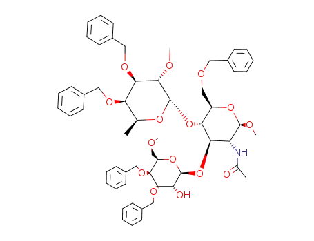 methyl 2-acetamido-6-O-benzyl-2-deoxy-4-O-(3,4-di-O-benzyl-2-O-methyl-α-L-fucopyranosyl)-3-O-(3,4-di-O-benzyl-6-O-methyl-β-D-galactopyranosyl)-β-D-glucopyranoside