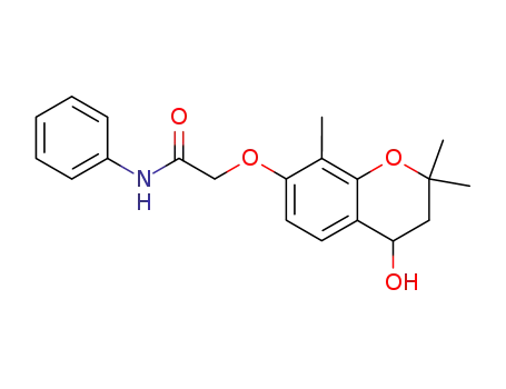 Molecular Structure of 133035-72-0 (2-(4-Hydroxy-2,2,8-trimethyl-chroman-7-yloxy)-N-phenyl-acetamide)