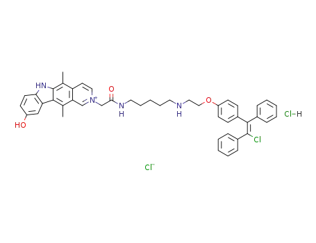 (E)-2-<3,9-diaza-11-<4-(2-chloro-1,2-diphenylethenyl)phenoxy>-2-oxoundecamethylene>-9-hydroxyellipticinium chloride hydrochloride