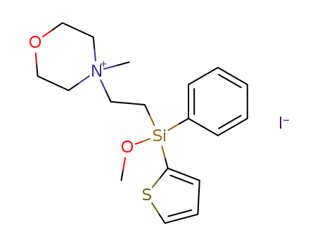 Molecular Structure of 75579-78-1 ((2-Morpholinoethyl)-(2-thienyl)-phenyl-methoxysilan-methoiodid)
