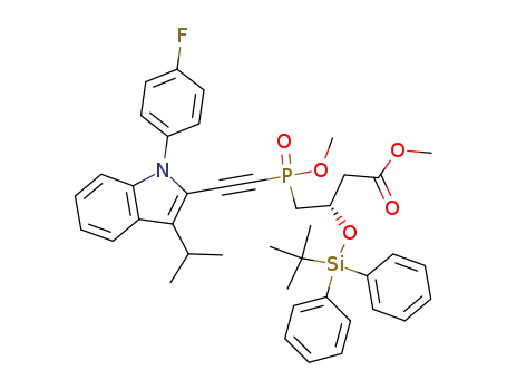 (S)-3-(tert-Butyl-diphenyl-silanyloxy)-4-{[1-(4-fluoro-phenyl)-3-isopropyl-1H-indol-2-ylethynyl]-methoxy-phosphinoyl}-butyric acid methyl ester