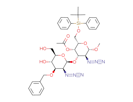 methyl 4-O-acetyl-2-azido-3-O-(2-azido-3-O-benzyl-2-deoxy-β-D-mannopyranosyl)-6-O-tert-butyldiphenylsilyl-2-deoxy-β-L-galactopyranoside