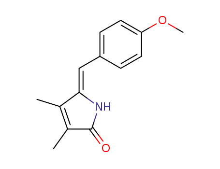 Molecular Structure of 85057-79-0 (2H-Pyrrol-2-one,
1,5-dihydro-5-[(4-methoxyphenyl)methylene]-3,4-dimethyl-, (Z)-)