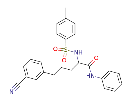 Molecular Structure of 83101-46-6 (5-(3-Cyanphenyl)-2-tosylaminovaleriansaeureanilid)