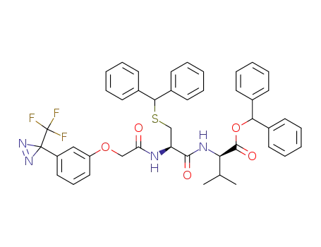 D-Valine,
N-[S-(diphenylmethyl)-N-[[3-[3-(trifluoromethyl)-3H-diazirin-3-yl]phenoxy]
acetyl]-L-cysteinyl]-, diphenylmethyl ester