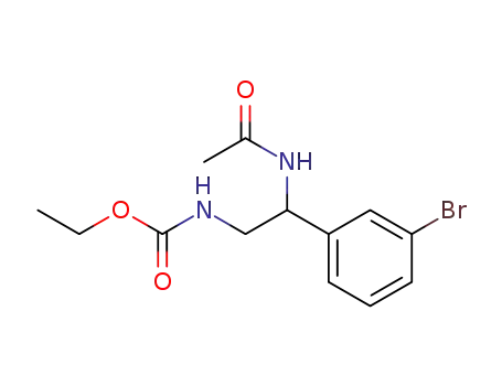 Molecular Structure of 89146-20-3 (Carbamic acid, [2-(acetylamino)-2-(3-bromophenyl)ethyl]-, ethyl ester)