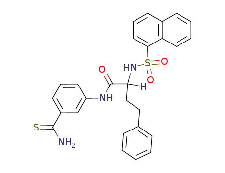 Molecular Structure of 90291-74-0 (Benzenebutanamide,
N-[3-(aminothioxomethyl)phenyl]-a-[(1-naphthalenylsulfonyl)amino]-)