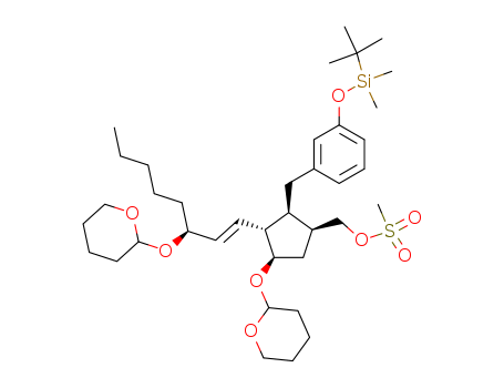 Cyclopentanemethanol, 2-[[3-[[(1,1-dimethylethyl)dimethylsilyl]oxy]phenyl]methyl]-4-[(tetrahydro-2 H-pyran-2-yl)oxy]-3-[3-[(tetrahydro-2H-pyran-2-yl)oxy]-1-octenyl]-, methanesulfonate, [1S-[1a,2a,3b(1