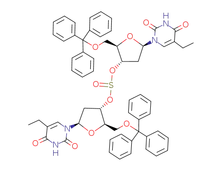 Molecular Structure of 86233-25-2 (Bis-3'-0-(5'-O-trityl-5-ethyl-2'-deoxyuridin)-sulfoxid)