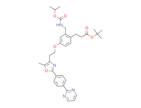 3-(2-(isopropoxycarbonylamino-methyl)-4-{2-[5-methyl-2-(4-pyrimidin-2-yl-phenyl)-oxazol-4-yl]-ethoxy}-phenyl)-propionic acid <i>tert</i>-butyl ester