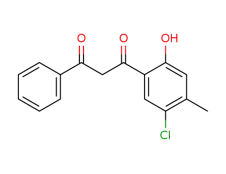 Molecular Structure of 5067-23-2 (1-(5-CHLORO-2-HYDROXY-4-METHYLPHENYL)-3-PHENYL-1,3-PROPANEDIONE)