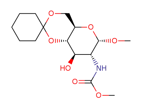 Molecular Structure of 69477-57-2 (methyl 4,6-O-cyclohexylidene-2-deoxy-2-(methoxycarbonyl)amino-α-D-glucopyranoside)