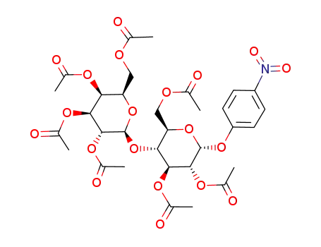 Acetic acid (2R,3R,4S,5R,6R)-3-acetoxy-6-acetoxymethyl-2-(4-nitro-phenoxy)-5-((2S,3R,4S,5S,6R)-3,4,5-triacetoxy-6-acetoxymethyl-tetrahydro-pyran-2-yloxy)-tetrahydro-pyran-4-yl ester