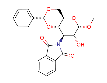 Molecular Structure of 42775-84-8 (methyl 4,6-O-benzylidene-3-deoxy-3-phthalimido-α-D-glucopyranoside)