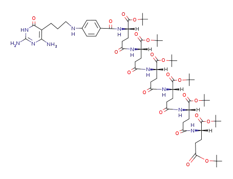 N-<4-<N-<3-(2,4-diamino-1,6-dihydro-6-oxo-5-pyrimidinyl)propyl>amino>benzoyl>-L-γ-glutamyl-L-γ-glutamyl-L-γ-glutamyl-L-γ-glutamyl-L-γ-glutamyl-L-glutamic acid heptakis t-butyl ester
