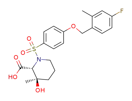 (2R,3R)-1-[4-(4-Fluoro-2-methyl-benzyloxy)-benzenesulfonyl]-3-hydroxy-3-methyl-piperidine-2-carboxylic acid