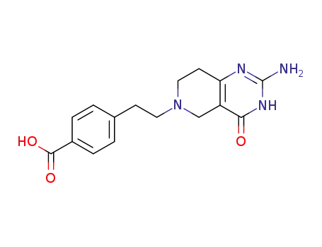 Molecular Structure of 121187-69-7 (2-amino-6-<2-(4-carboxyphenyl)ethyl>-5,6,7,8-tetrahydropyrido<4,3-d>pyrimidin-4(3H)-one)