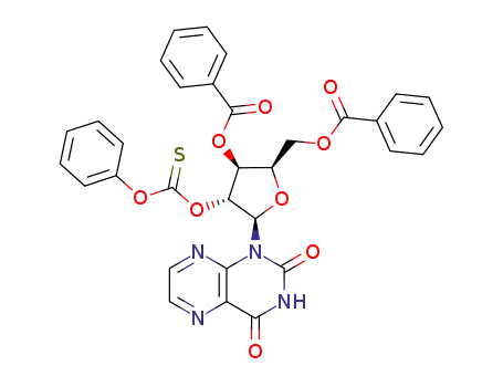 1-(3,5-di-O-benzoyl-2-O-phenoxythiocarbonyl-β-D-xylofuranosyl)-lumazine