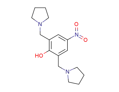 Molecular Structure of 121836-29-1 (4-nitro-2,6-bis(pyrrolidin-1'-ylmethyl)phenol)