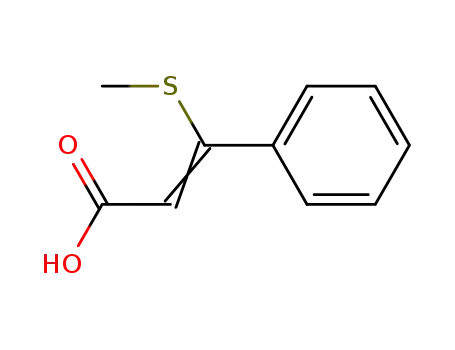 Molecular Structure of 109480-88-8 ((E)-3-Methylsulfanyl-3-phenyl-acrylic acid)