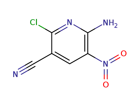 Molecular Structure of 138042-31-6 (3-Pyridinecarbonitrile, 6-amino-2-chloro-5-nitro-)