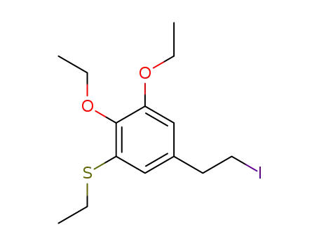 1,2-Diethoxy-3-ethylsulfanyl-5-(2-iodo-ethyl)-benzene