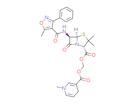 <<(1,4-dihydro-1-methyl-3-pyridinyl)carbonyl>oxy>methyl <2S-(2α,5α,6β)>-3,3-dimethyl-6-<(5-methyl-3-phenyl-4-isoxazolyl)carboxamido>-7-oxo-4-thia-1-azabicyclo<3.2.0>heptane-2-carboxylate