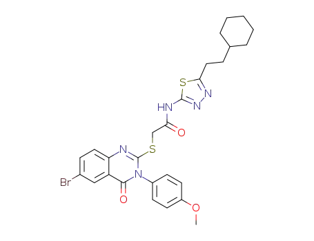 2-[6-Bromo-3-(4-methoxy-phenyl)-4-oxo-3,4-dihydro-quinazolin-2-ylsulfanyl]-N-[5-(2-cyclohexyl-ethyl)-[1,3,4]thiadiazol-2-yl]-acetamide