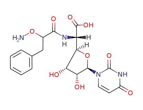 Molecular Structure of 100995-68-4 (1-<5'-<<2-(aminooxy)-3-phenylpropionyl>amino>-5'-deoxy-β-D-allofuranosyluronic acid>uracil)