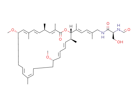 Molecular Structure of 117582-92-0 (N-{(2E,4E)-5-[(2S,3S,4E,6E,8S,11Z,13E,16S,17Z,19Z,21R,22Z)-8,16-dimethoxy-3,12,18,21,23-pentamethyl-24-oxooxacyclotetracosa-4,6,11,13,17,19,22-heptaen-2-yl]-2-methylhexa-2,4-dien-1-yl}-N~2~-formyl-L-serinamide)