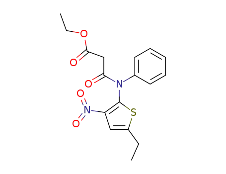 Molecular Structure of 152912-81-7 (ethyl 3-<N-(5-ethyl-2-nitro-3-thienyl)phenylamino>-3-oxopropionate)