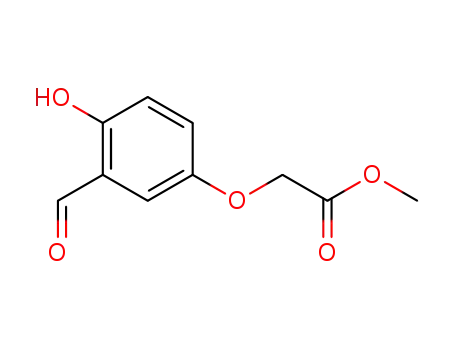 Molecular Structure of 609804-31-1 (Acetic acid, (3-formyl-4-hydroxyphenoxy)-, methyl ester)