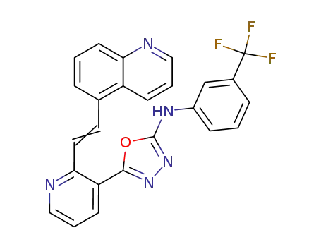 {5-[2-((E)-2-Quinolin-5-yl-vinyl)-pyridin-3-yl]-[1,3,4]oxadiazol-2-yl}-(3-trifluoromethyl-phenyl)-amine
