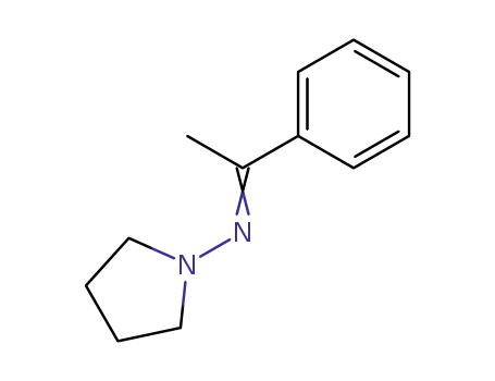Molecular Structure of 109793-65-9 ([1-Phenyl-eth-(Z)-ylidene]-pyrrolidin-1-yl-amine)