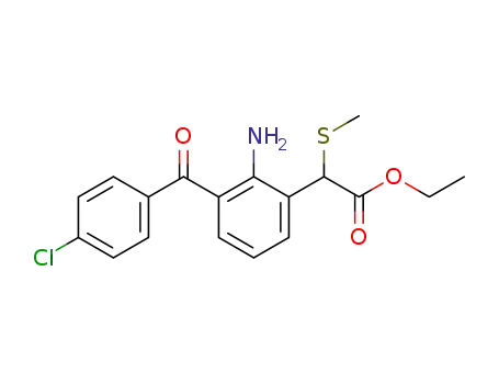 Benzeneacetic acid, 2-amino-3-(4-chlorobenzoyl)-a-(methylthio)-, ethyl
ester