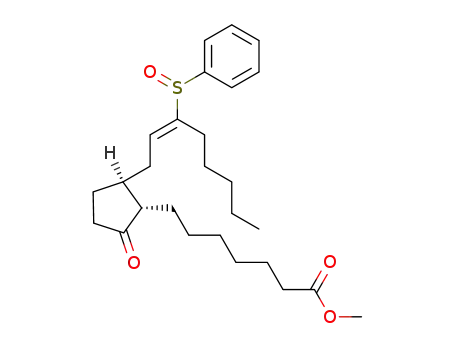 Molecular Structure of 84700-65-2 (methyl rac-9-oxo-15-(phenylsulfinyl)-14(E)-prostanoate)