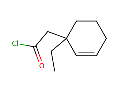 Molecular Structure of 103580-93-4 (2-Cyclohexene-1-acetyl chloride, 1-ethyl-)