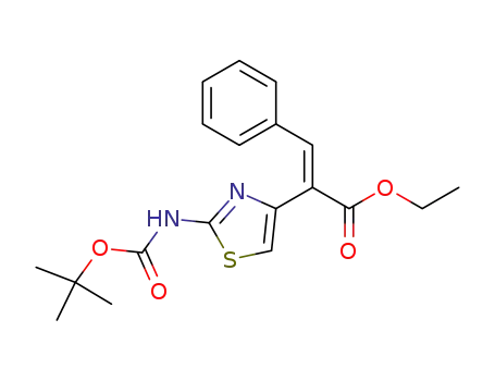 (E)-2-(2-tert-Butoxycarbonylamino-thiazol-4-yl)-3-phenyl-acrylic acid ethyl ester