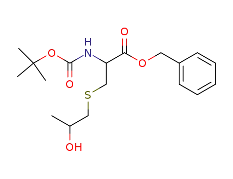L-Cysteine, N-[(1,1-dimethylethoxy)carbonyl]-S-(2-hydroxypropyl)-,
phenylmethyl ester, (R)-