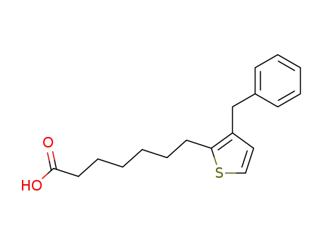 Molecular Structure of 142422-70-6 (2-Thiopheneheptanoic acid, 3-(phenylmethyl)-)