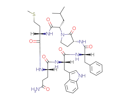 Molecular Structure of 125989-10-8 (N~2~-[(2S,3Z)-2-({(2S)-2-[(3R)-3-amino-2-oxopyrrolidin-1-yl]-4-methylpentanoyl}amino)-4-(methylsulfanyl)but-3-enoyl]-L-glutaminyl-N-[(1S)-1-benzyl-2-oxoethyl]-L-tryptophanamide)