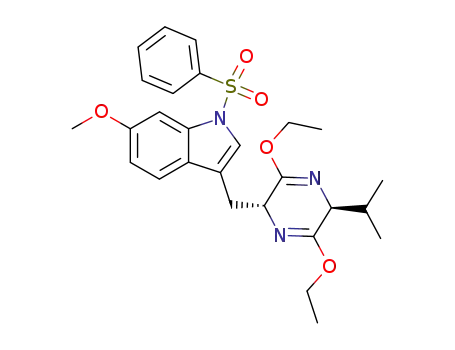 (3R,6S)-3-<1-(benzenesulfonyl-6-methoxy)-3-indoyl>methyl-3,6-dihydro-6-isopropyl-2,5-diethoxypyrazine
