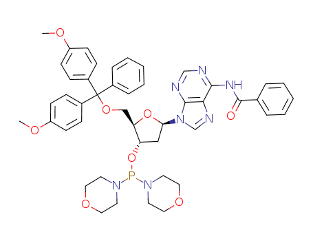 Adenosine, N-benzoyl-5'-O-[bis(4-methoxyphenyl)phenylmethyl]-2'-deoxy-, 3'-(di-4-morpholinylphosphinite)