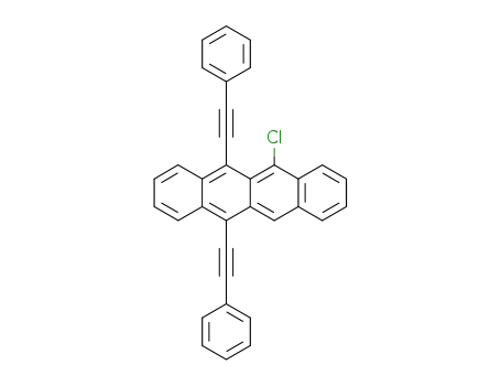 Molecular Structure of 80034-35-1 (Naphthacene, 6-chloro-5,12-bis(phenylethynyl)-)