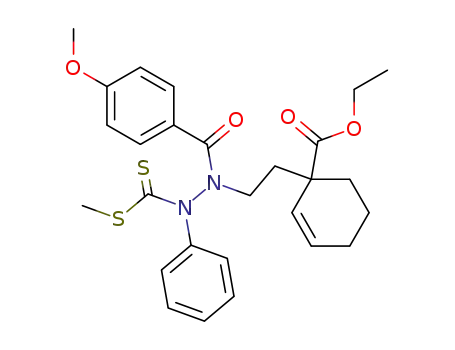 1-{2-[N-(4-methoxybenzoyl)-N'-methylsulfanylthiocarbonyl-N'-phenylhydrazino]ethyl}cyclohex-2-enecarboxylic acid ethyl ester