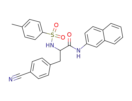 Molecular Structure of 80852-67-1 (3-(4-Cyano-phenyl)-N-naphthalen-2-yl-2-(toluene-4-sulfonylamino)-propionamide)