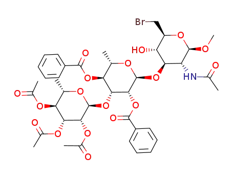 Methyl 2-acetamido-6-bromo-3-O-<2',4'-di-O-benzoyl-3'-O-(2,3,4-tri-O-acetyl-α-L-rhamnopyranosyl)-α-L-rhamnopyranosyl>-2,6-dideoxy-β-D-glucopyranoside