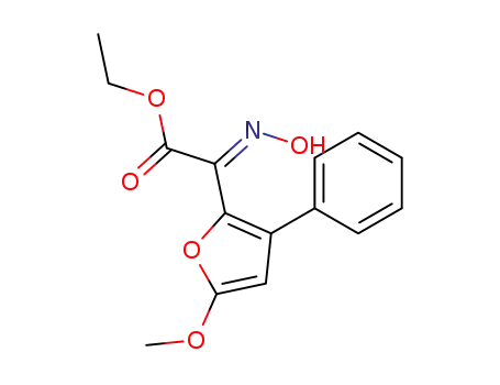 Molecular Structure of 77976-11-5 ([(E)-Hydroxyimino]-(5-methoxy-3-phenyl-furan-2-yl)-acetic acid ethyl ester)