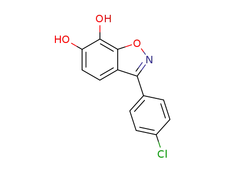 Molecular Structure of 105679-78-5 (1,2-Benzisoxazole-6,7-diol, 3-(4-chlorophenyl)-)